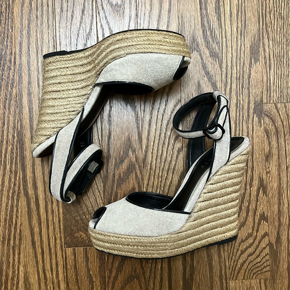 Theory wedge peep toe sandals